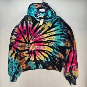 MNML MEN'S MEDIUM REVERSE SPIRAL TIE DYE PULLOVER HOODIE NWT